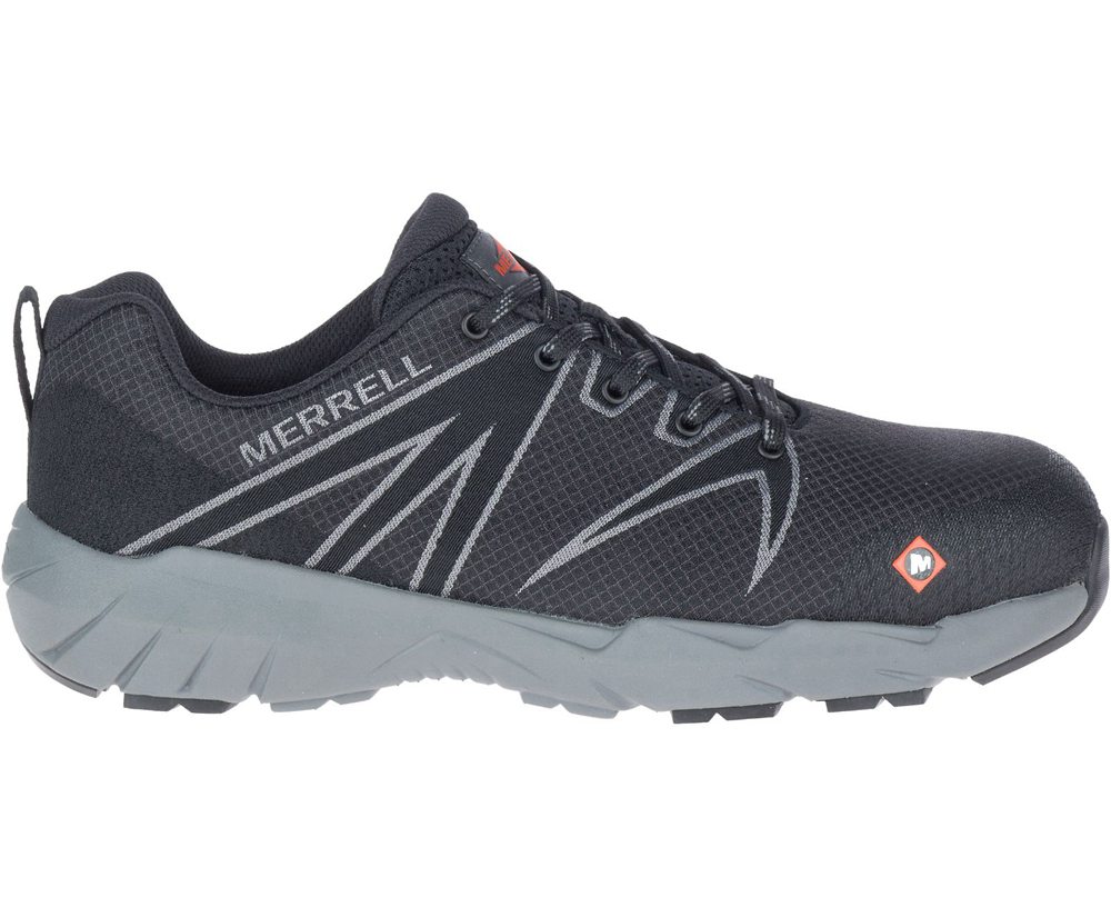 Merrell Work Shoes Black - Fullbench 55 Alloy Toe - Mens 01MZKIUYR